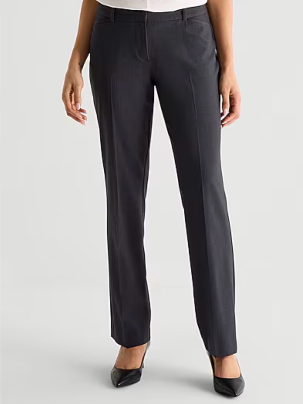 Liz Claiborne Women's Straight-Leg Dress Pants - Charcoal 12